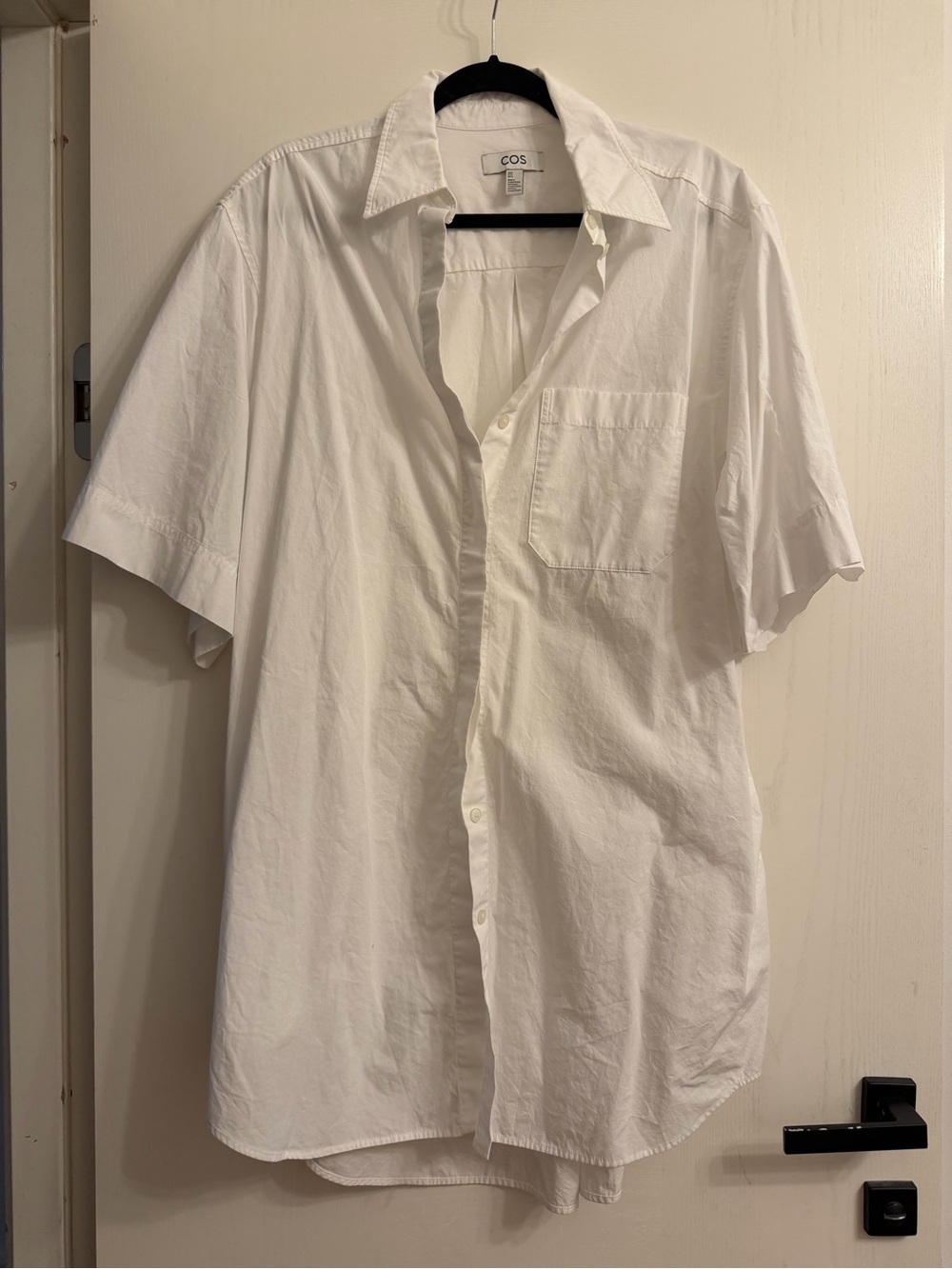COS White Short-Sleeve Cotton Shirt Dress Size 8 new without tags